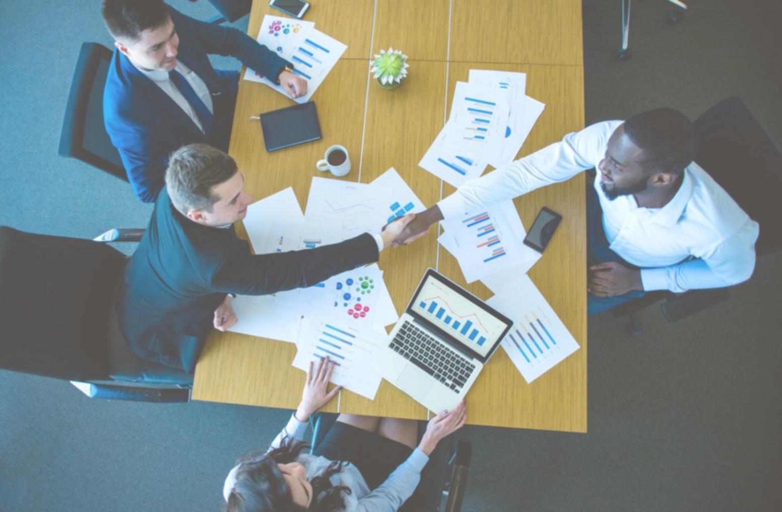 Business owner reviewing financial analytics dashboard